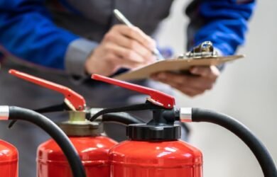 Checking fire extinguisher