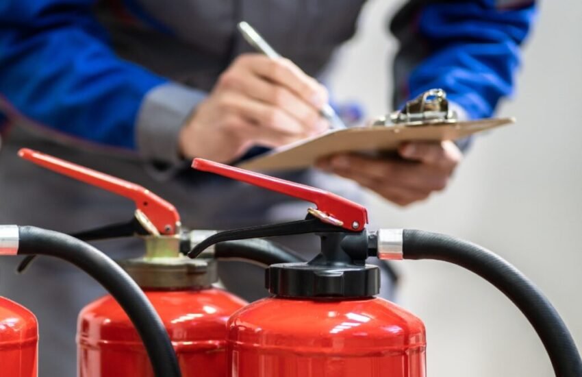 Checking fire extinguisher