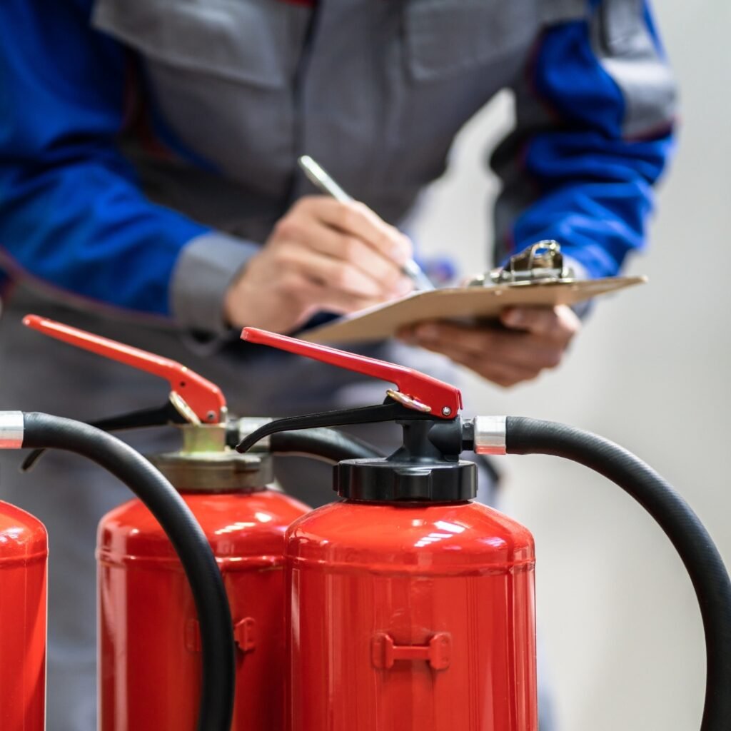 Checking fire extinguisher